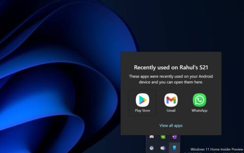 microsoft your phone 应用现在在 windows 11 通知区域中显示你最近使用的应用