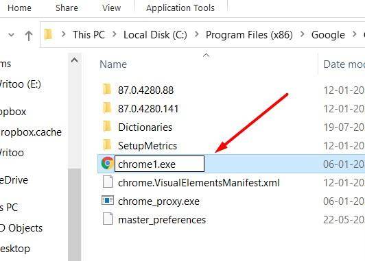 rename-chrome-executable-file