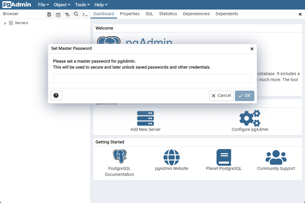 set-a-master-password-for-pgadmin