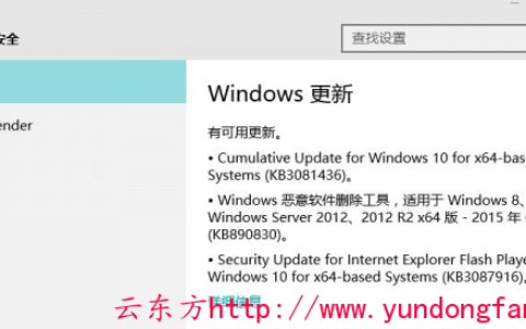 用于基于 x64 系统的 windows 10 的 internet explorer flash player 的安全更新程序 (kb3087916)。