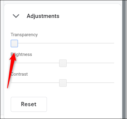 click-and-drag-the-handle-on-the-transparency-slider-to-adjust-the-transparency.