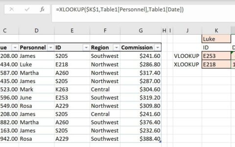 如何在 excel 中使用新的 xlookup() 动态数组函数