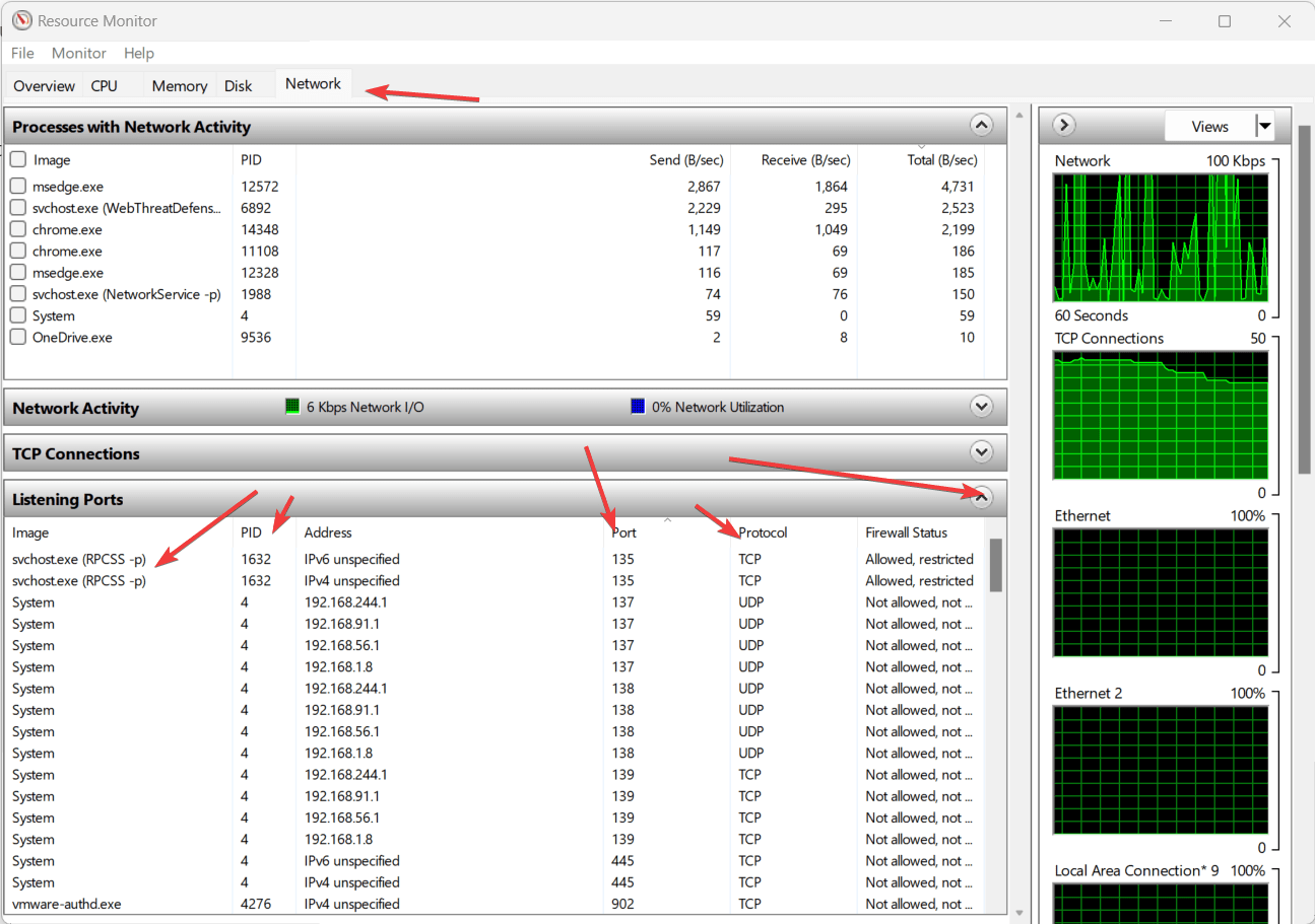 check-ports-in-resource-monitor-of-windows